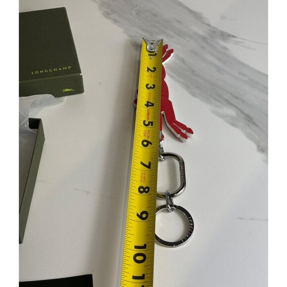 Longchamp Red Horse Key Holder Leather Keychain Bag Charm Accessory New in Box - Picture 2 of 7